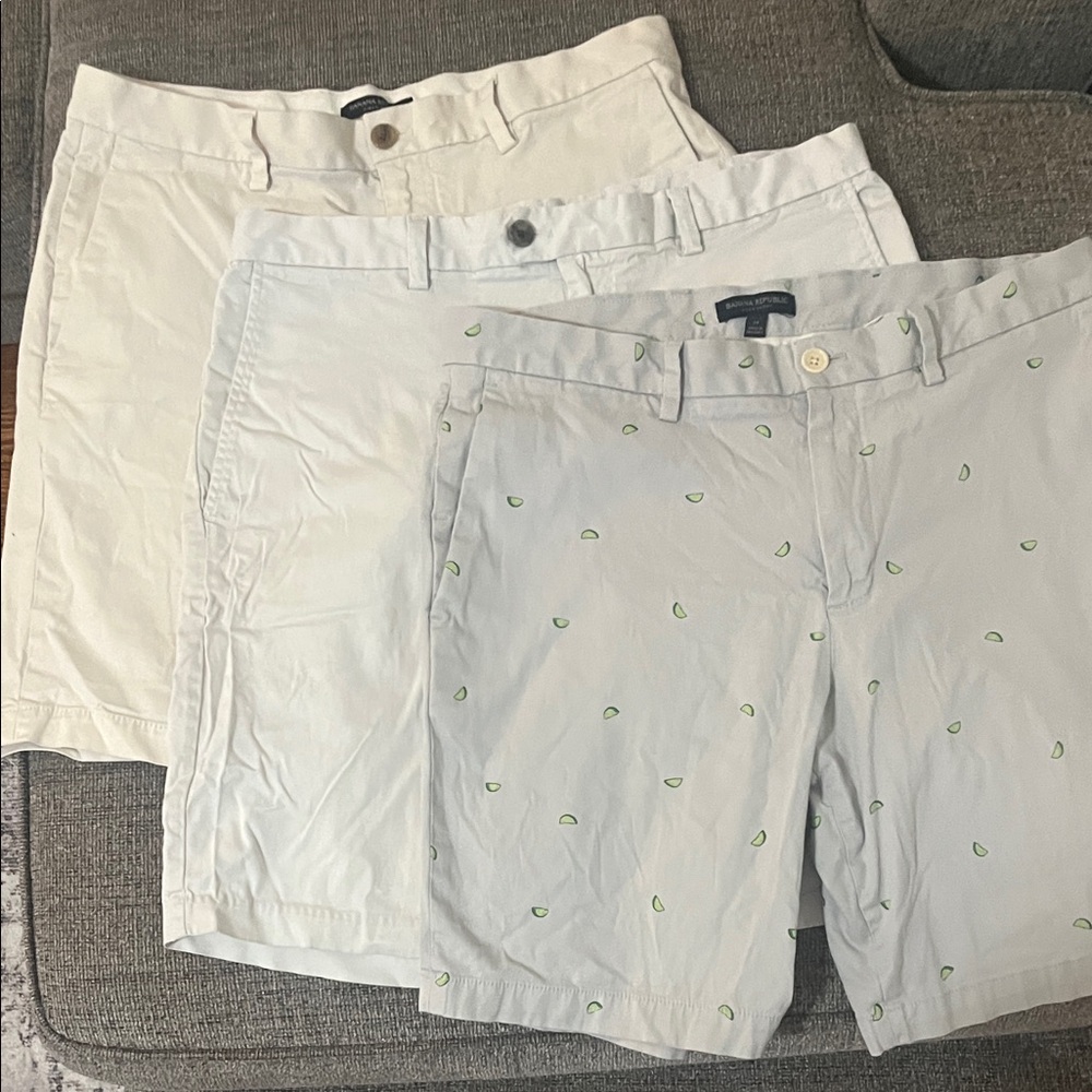Banana Republic Men's Khaki Shorts Trio